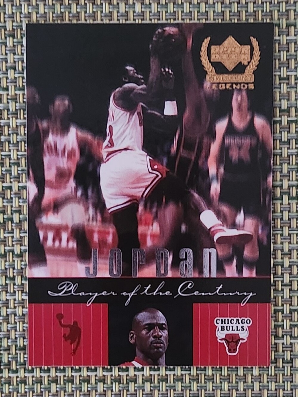 Michael Jordan Chicago Bulls Player of the Century Card - Red Black